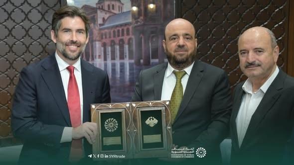 رئيس اتحاد غرف التجارة السورية يبحث التكامل الاقتصادي والتبادل التجاري مع معهد (IRIS) العراقي